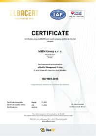 MHM Group s. r. o. CERTIFIKAT 9001_2023_EN